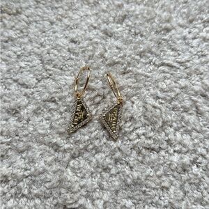 Elegant Gold and Silver Triangle Earrings